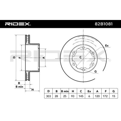 Brake Disc RIDEX 82B1081 82B1081 - photo 3