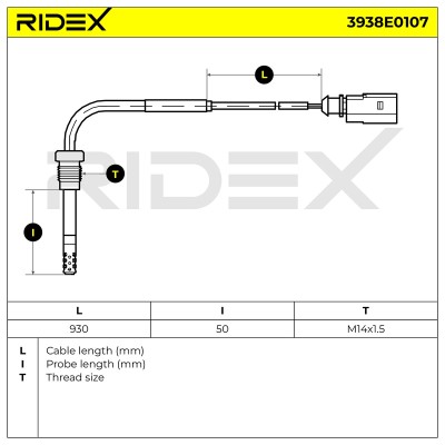 Exhaust gas temperature sensor RIDEX 3938E0107 3938E0107 - photo 6
