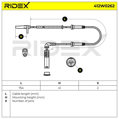 ABS Sensor RIDEX 412W0262 412W0262 - photo 5