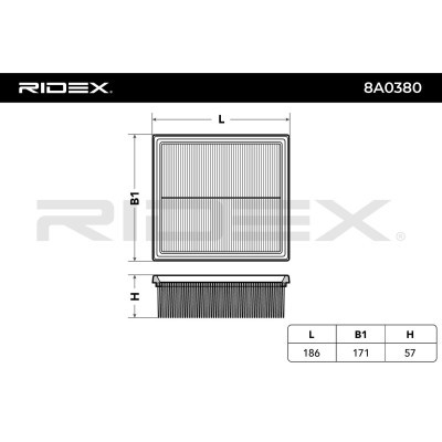 Air Filter RIDEX 8A0380 8A0380 - photo 6