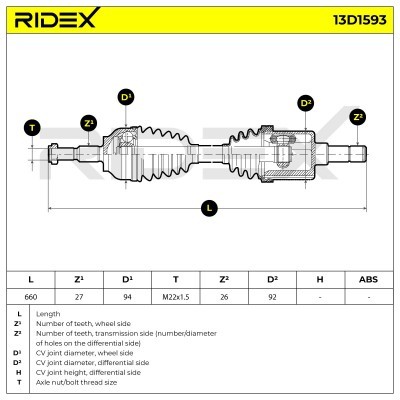 Drive Shaft RIDEX 13D1593 13D1593 - photo 7