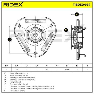 Strut Support Bearing Front RIDEX 1180S0444 1180S0444 - photo 5