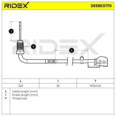 Exhaust gas temperature sensor RIDEX 3938E0170 3938E0170 - photo 6