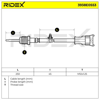 Exhaust gas temperature sensor RIDEX 3938E0553 3938E0553 - photo 6