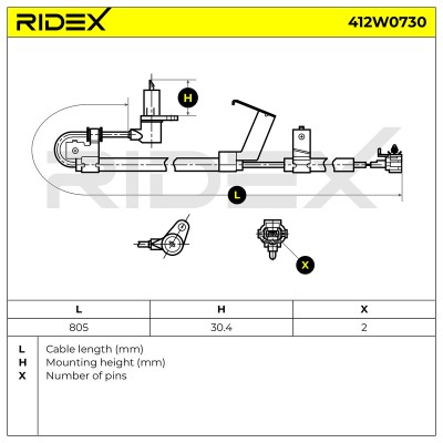 ABS Sensor RIDEX 412W0730 412W0730 - photo 6
