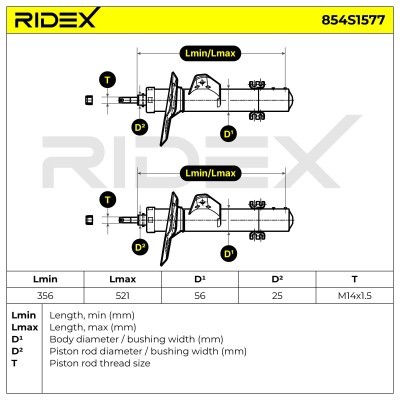 Shock Absorber RIDEX 854S1577 854S1577 - photo 4