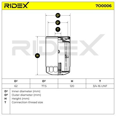 Oil Filter RIDEX 7O0006 7O0006 - photo 6