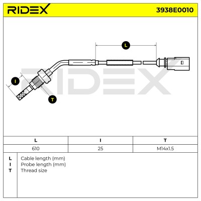 Exhaust gas temperature sensor RIDEX 3938E0010 3938E0010 - photo 6