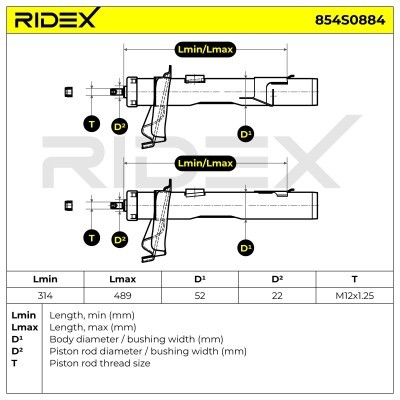 Shock Absorber RIDEX 854S0884 854S0884 - photo 8