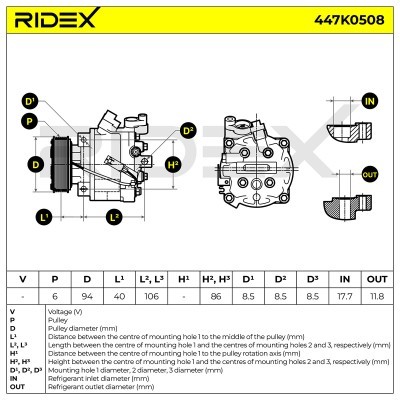 Compressor, Air Conditioning OPEL Adam 447K0508 - photo 5