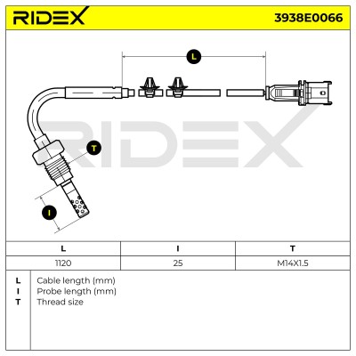 Exhaust gas temperature sensor RIDEX 3938E0066 3938E0066 - photo 6