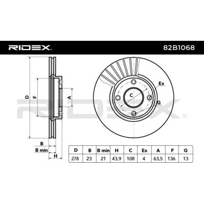 Brake Disc RIDEX 82B1068 82B1068 - photo 4