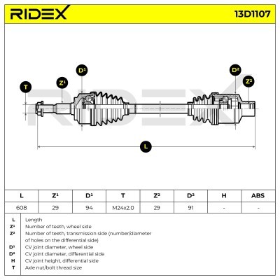 Drive Shaft RIDEX 13D1107 13D1107 - photo 7