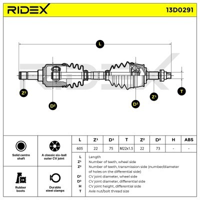 Drive Shaft RIDEX 13D0291 13D0291 - photo 5