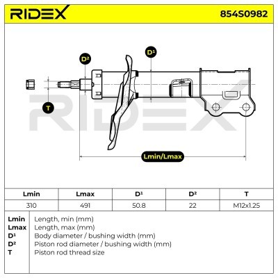 Shock Absorber RIDEX 854S0982 854S0982 - photo 5