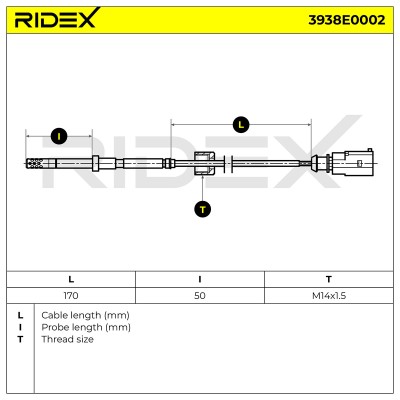 Exhaust gas temperature sensor RIDEX 3938E0002 3938E0002 - photo 5