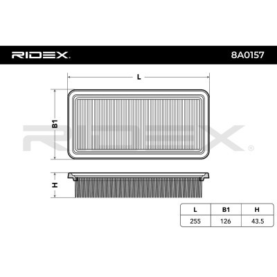 Air Filter RIDEX 8A0157 8A0157 - photo 3