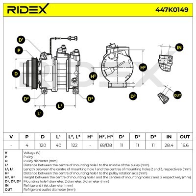Compressor, Air Conditioning 447K0149 - photo 7
