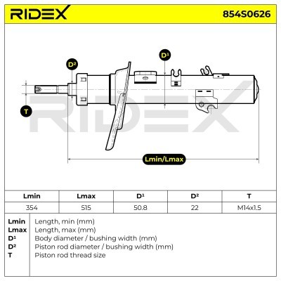 Shock Absorber RIDEX 854S0626 854S0626 - photo 8