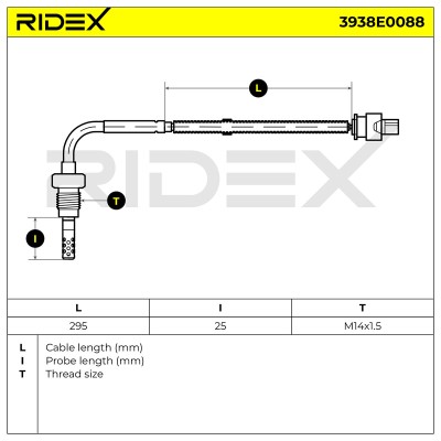 Exhaust gas temperature sensor RIDEX 3938E0088 3938E0088 - photo 6