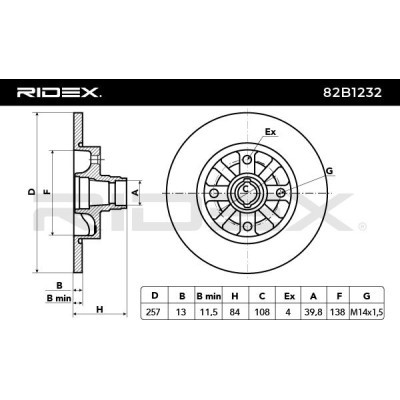 Brake Disc RIDEX 82B1232 82B1232 - photo 3