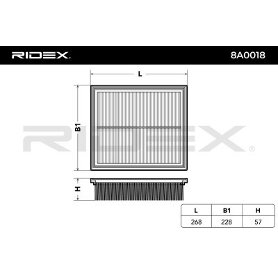 Air Filter RIDEX 8A0018 8A0018 - photo 3