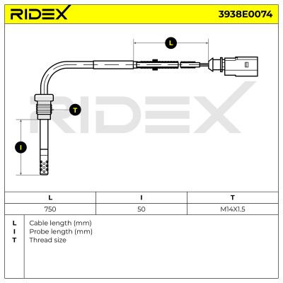 Exhaust gas temperature sensor RIDEX 3938E0074 3938E0074 - photo 5