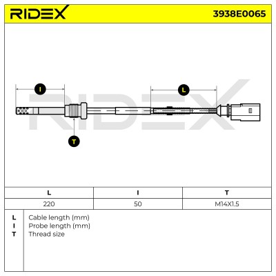 Exhaust gas temperature sensor RIDEX 3938E0065 3938E0065 - photo 6