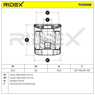 Oil Filter RIDEX 7O0008 7O0008 - photo 6