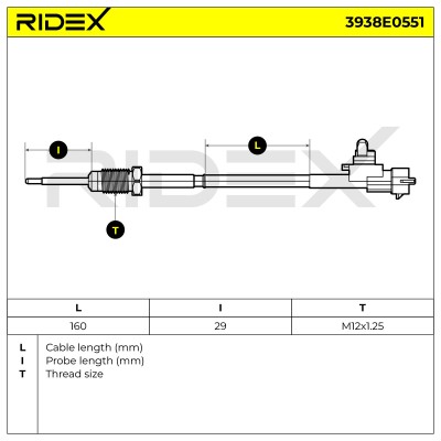 Exhaust gas temperature sensor RIDEX 3938E0551 3938E0551 - photo 6
