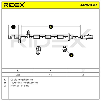 ABS Sensor RIDEX 412W0313 412W0313 - photo 6