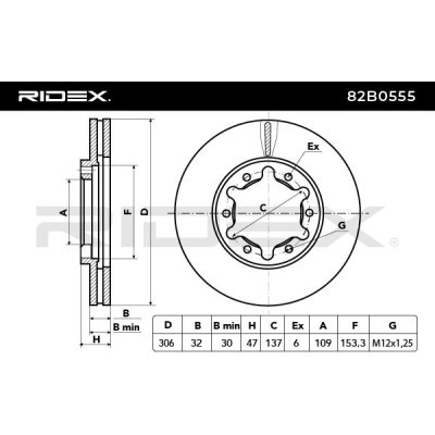 Brake Disc RIDEX 82B0555 82B0555 - photo 5