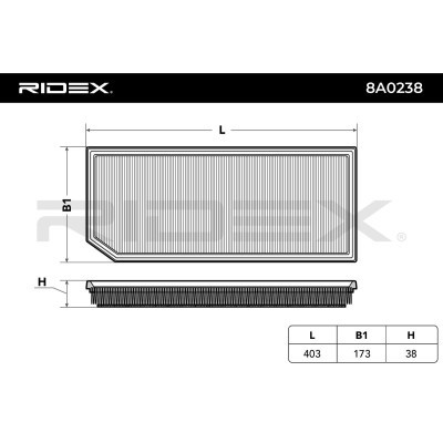 Air Filter RIDEX 8A0238 8A0238 - photo 5