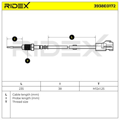 Exhaust gas temperature sensor RIDEX 3938E0172 3938E0172 - photo 6