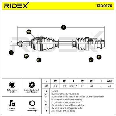 Drive Shaft RIDEX 13D0176 13D0176 - photo 7
