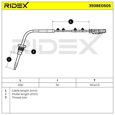 Exhaust gas temperature sensor RIDEX 3938E0505 3938E0505 - photo 7