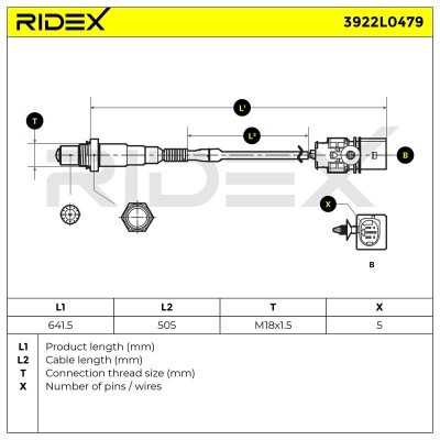 Lambda (Oxygen) Sensor RIDEX 3922L0479 3922L0479 - photo 6