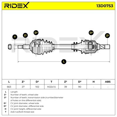 Drive Shaft RIDEX 13D0753 13D0753 - photo 7