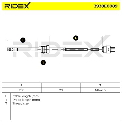 Exhaust gas temperature sensor RIDEX 3938E0089 3938E0089 - photo 6