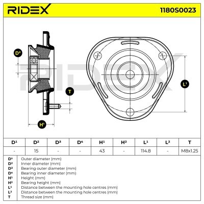 Strut Support Bearing Front RIDEX 1180S0023 1180S0023 - photo 5