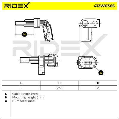 ABS Sensor RIDEX 412W0365 412W0365 - photo 6
