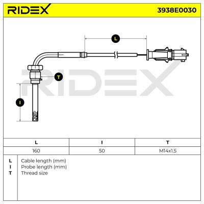 Exhaust gas temperature sensor RIDEX 3938E0030 3938E0030 - photo 7