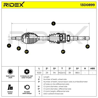 Drive Shaft RIDEX 13D0899 13D0899 - photo 14