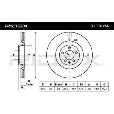 Brake Disc RIDEX 82B0874 82B0874 - photo 3