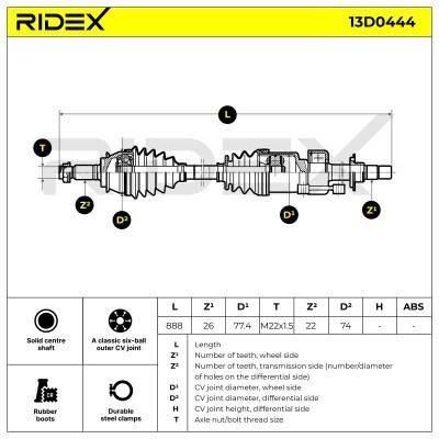 Drive Shaft RIDEX 13D0444 13D0444 - photo 6