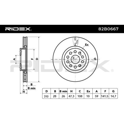 Brake Disc RIDEX 82B0667 82B0667 - photo 3
