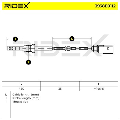 Exhaust gas temperature sensor RIDEX 3938E0112 3938E0112 - photo 5