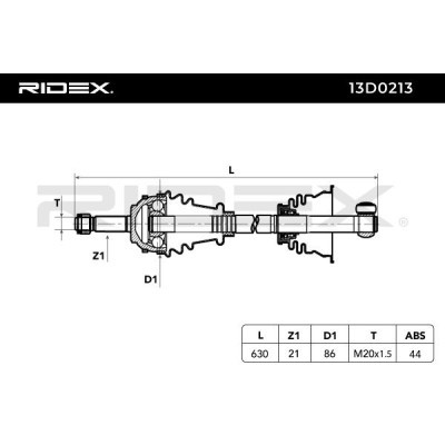 Drive Shaft RIDEX 13D0213 13D0213 - photo 9