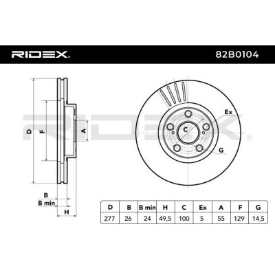 Brake Disc RIDEX 82B0104 82B0104 - photo 4