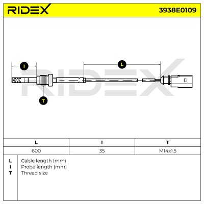 Exhaust gas temperature sensor RIDEX 3938E0109 3938E0109 - photo 7